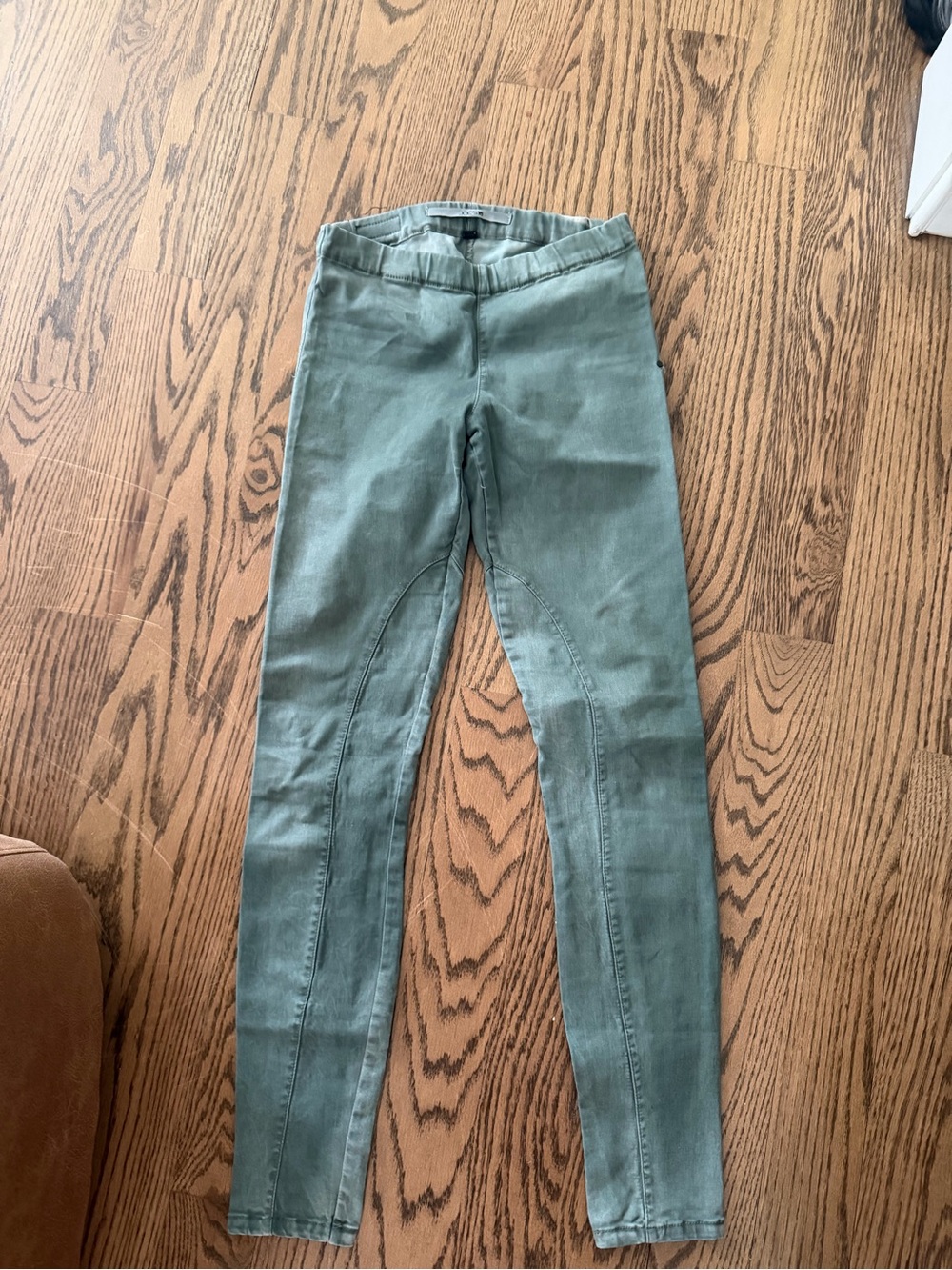 Joe's Jeans Light Sage Green Waistband Detail